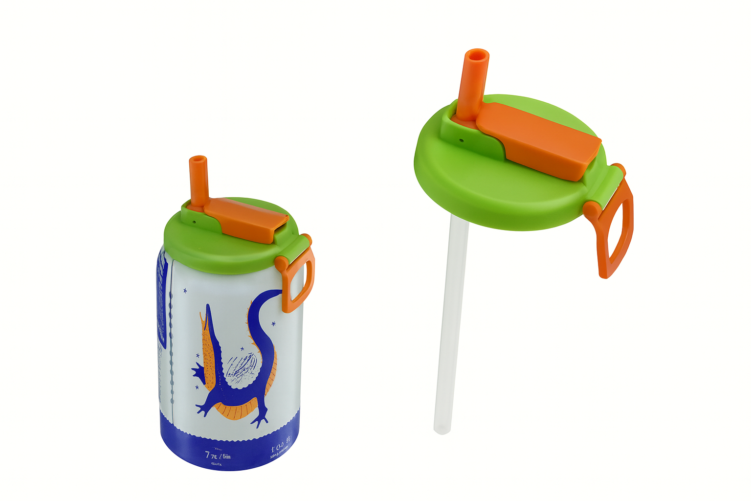 Soda can lid with straw x2