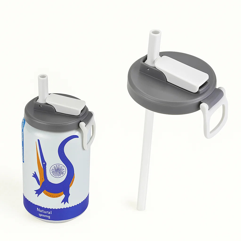 Soda can lid with straw x2